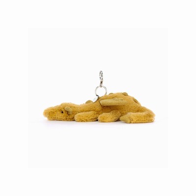 Jellycat Golden Dragon Bag Charm USA | 92704IPXB